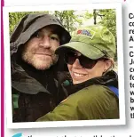  ?? ?? Corrie couple in real life
Abi and Tim – aka Sally Carman and Joe Duttine – celebrate four years together with a bracing walk in
the woods.
