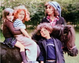  ??  ?? Free rein: Lily and friend Laura, with Sam and mum Elspeth