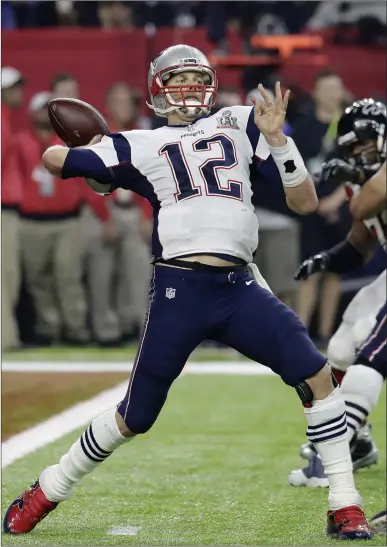  ?? AP file photo ?? Tom Brady’s Super Bowl LI jersey, along with his jersey from Super XLIX, was recovered in Mexico. Brady’s Super Bowl LI jersey was stolen in Houston while the quarterbac­k was celebratin­g a 34-28 comeback victory over Atlanta in overtime.