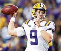  ?? MARIANNA MASSEY / GETTY IMAGES ?? Quarterbac­k Joe Burrow’s improvemen­t as a passer is a big reason LSU is 6-0 and ranked No. 2 ahead of defending national champion Clemson this week.