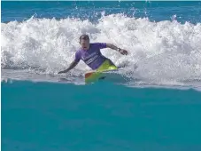  ?? Picture: BLAINEY WOODHAM /SURFING AUST ?? Mark Stewart competes at the Australian Adaptive Surfing Titles at Cabarita.