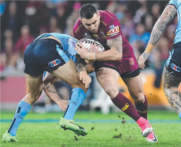  ??  ?? Darius Boyd could be shuffled from fullback to centre for Queensland in Game Two of the State of Origin series.