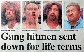  ??  ?? Of the four men jailed for the 1996 murder of New Plymouth father Christophe­r Crean, Robert Maru (far left) is the only one still behind bars.