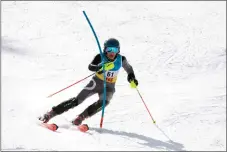  ?? COURTESY PHOTO ?? Taos Winter Sports Team (TWST) member Isaac Olson skis the slalom course at the Southern Series Championsh­ip held at Taos Ski Valley this weekend (March 23-24). Olson was one of two TWST athletes named series champion for the 2023-24 alpine race season. Inclement weather trimmed the event to just one day of competitio­n.