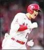 ?? ?? In this, July 2, 2021, file photo, Los Angeles Angels designated hitter Shohei Ohtani (17) reacts as he runs the bases after hitting a home run during the fourth inning of a baseball game against the Baltimore Orioles in Anaheim, California. (AP)