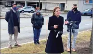  ?? Donald Eng / Hearst Connecticu­t Media ?? Lt. Gov. Susan Bysiewicz speaks about COVID-19 testing at the new test center at Milford’s Connecticu­t Post mall on Monday.