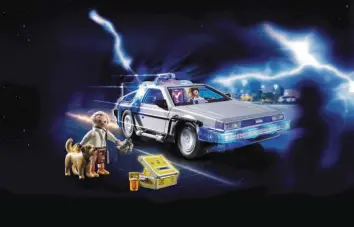 ?? Foto: Playmobil ?? So sieht das angekündig­te Retro-Set zur Kultfilm-Reihe „Zurück in die Zukunft“von Playmobil aus.