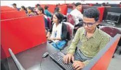  ??  ?? The bird business isn’t the only recent change. Dantewada now has public transport, in the form of erickshaws (above) driven by women. Yuva, the district’s first BPO, was launched in January. Youngsters work on data entry. Hindi voice training is...