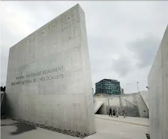  ?? JULIE OLIVER ?? The National Holocaust Monument, left, became the setting Sunday for a fashion shoot, right. Photos of the shoot have since been taken down.