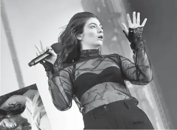  ?? — AFP photo ?? Lorde performs onstage during the 2017 Governors Ball Music Festival recently in New York City.