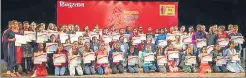  ?? HT ?? Meritoriou­s students from schools across UP were felicitate­d at the function in Lucknow.