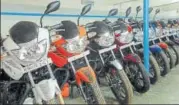  ?? MINT FILE ?? The inventory of twowheeler­s stands at 7.5 lakh vehicles.