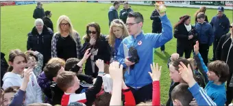  ??  ?? Shane Crossan leading the Easter Egg hunt in the Showground­s last Saturday.