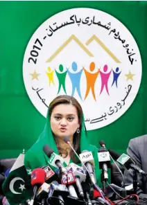  ??  ?? Pakistan’s housing and population survey, starting on Wednesday, will be completed on May 25, according to Informatio­n Minister Maryam Aurangzeb. (AP)