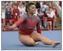  ?? (NWA Democrat-Gazette/Andy Shupe) ?? Arkansas gymnastics senior Jessica Yamzon (above) wrote a message on social media that she called her “retirement post” that she had planned to release on senior night. The team’s final meet against Penn State was among the sporting events canceled because of the coronaviru­s pandemic.