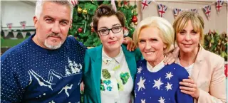  ?? ?? Team: Star with Bake Off’s Paul Hollywood, Mary Berry and Mel Giedroyc