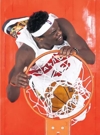  ?? VAUGHN RIDLEY GETTY IMAGES FILE PHOTO ?? Raptors’ forward Pascal Siakam attributes his success this season to maintainin­g a more positive mindset.