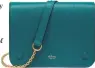 ??  ?? Clifton bag in ocean green, £725 (mulberry.com)
