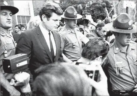  ?? Associated Press ?? THE SENATOR is shown July 25, 1969, in Edgartown, Mass., after pleading guilty to a charge of leaving the scene of an accident.