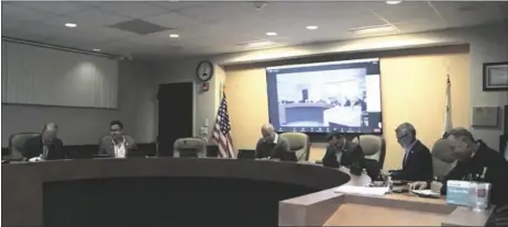  ?? SCREENSHOT COURTESY BRAWLEY CITY COUNCIL FACEBOOK LIVE ?? Brawley City Council members attend their regular city council meeting on Tuesday, February 21, in Brawley.