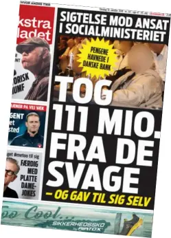  ?? EKSTRA BLADET 10. OKTOBER ?? Svend Erichsen fordømmer ikke bare milliontyv­eriet fra satspuljem­idlerne, men også selve satspuljen, som han opfatter som offentligt tyveri fra samfundets økonomisk svagest stillede.