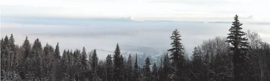 ?? CITIZEN FILE PHOTO ?? Prince George sits under the fog as seen from the top of University Way in January 2017.
