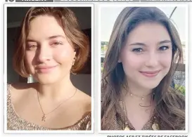  ?? PHOTOS AFP ET TIRÉES DE FACEBOOK ?? Anastasia Gromova (gauche), 24 ans, et Michelle Pazos (droite), 23 ans, deux Montréalai­ses, ont perdu la vie lors de l’effondreme­nt d’un immeuble à Surfside, près de Miami, en Floride, le 24 juin dernier, alors qu’elles étaient en voyage.