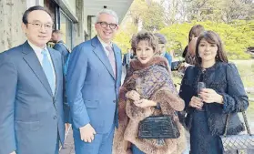  ?? @dewisukarn­o ?? Dewi Sukarno (third from left) with former Ambassador of Japan to the Philippine­s Koji Haneda (far left) and his wife, Madame Ihoko Haneda (far right)