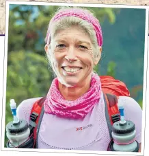  ??  ?? SUCCESS: Mimi in her running gear, right, and tackling the demands of crossing the desert in severe heat, above