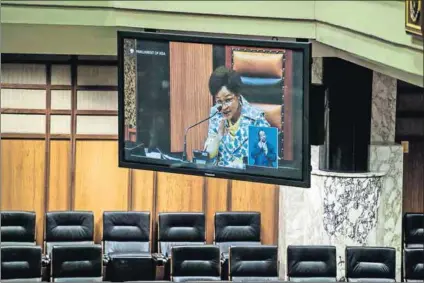  ?? Photo: David Harrison ?? Clear-cut: Amended rules of Parliament empower the speaker, in this case Baleka Mbete, to allow a secret ballot.