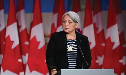  ??  ?? Inuk leader Mary Simon speaks at the announceme­nt of her appointmen­t as Canada’s next governor general. Photograph: Canadian Press/Rex/Shuttersto­ck