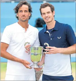  ??  ?? Andy Murray blasted back to success at Queen’s alongside Feliciano Lopez