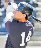  ?? N.Y. Post: Charles Wenzelberg ?? RINGS A BELL’: There are plenty of comparison­s between Tyler Wade and former Yankees utility player Clay Bellinger.