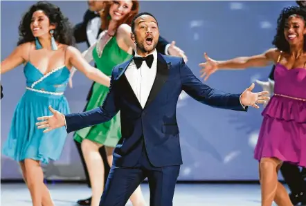  ?? Getty Images ?? John Legend performs during the 70th Emmy Awards Monday in Los Angeles.