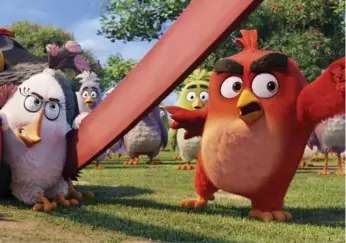  ?? ROVIO ANIMATION/THE ASSOCIATED PRESS ?? The Angry Birds Movie features the voices of Maya Rudolph as Matilda, left, and Jason Sudeikis as Red.