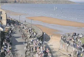  ??  ?? Crowds were out in force for the Tour de Yorkshire in Filey. Pictures by Richard Ponter.