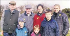  ??  ?? Jack McCarthy, Mossie Murphy and Grace Cahill with the Linehan family, Patricia, Eileen, Brian and Maurice, all from Fermoy, enjoying the spring sunshine at the Avondhu Point-to-Point meeting in Knockanard in February 2000.
