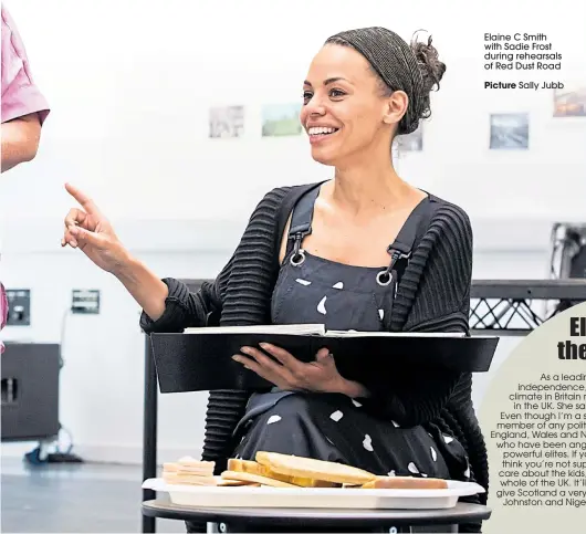  ?? Picture ?? Elaine C Smith with Sadie Frost during rehearsals of Red Dust Road
Sally Jubb