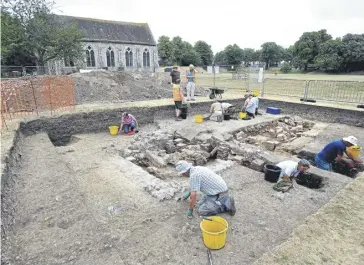  ?? ?? Priory Park Roman dig in 2018 Photo by Steve Robards