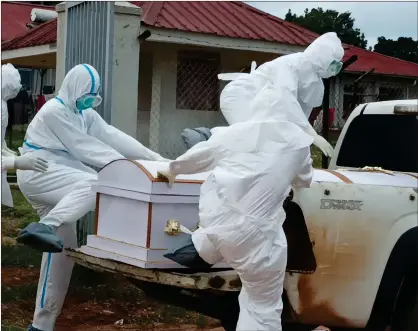 ?? Photo: Contribute­d ?? Extended lockdown…The Ebola outbreak in Uganda has claimed 55 lives out of 141 cases, the country’s health ministry said on Friday. Ebola is spread through bodily fluids. Common symptoms are fever, vomiting, bleeding and diarrhoea.