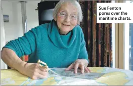  ??  ?? Sue Fenton pores over the maritime charts.