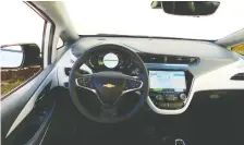  ??  ?? The only big change to the 2020 Bolt’s interior is the optional rear camera mirror. The bulky, uncomforta­ble front seats are the only disappoint­ment.