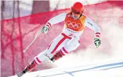  ?? AFP ?? LEFT Austria’s Marcel Hirscher competes in the men’s alpine combined downhill.