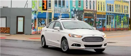  ??  ?? Ford Fusion autonomous car.