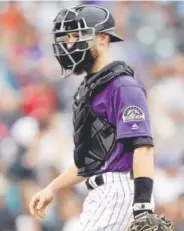  ?? Matthew Stockman, Getty Images ?? Jonathan Lucroy is settling in behind the plate for the Rockies after being acquired from the Texas Rangers before the trade deadline.