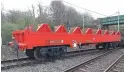  ??  ?? The prototype Stegosauru­s wagon 966050 is seen at Stoke following conversion. DB Cargo