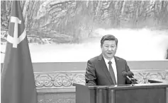  ??  ?? Xi gives a speech during the introducti­on of the Communist Party of China’s Politburo Standing Committee, in Beijing’s Great Hall of the People. Chinese billionair­es are boasting about their Marxist bonafides.The Communist Party is tightening its grip...