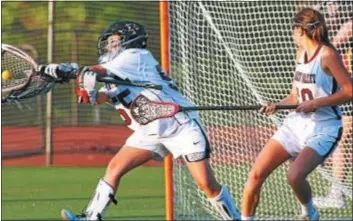  ?? DIGITAL FIRST MEDIA STAFF ?? Garnet Valley goalie Sam Hamalak, left, was a rock in net for the Jaguars.