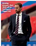  ??  ?? Growing pressure…Euro 2020 will be Southgate’s biggest test