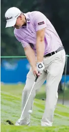  ??  ?? Tom Hoge drives on the 16th hole at Sedgefield Country Club in Greensboro, North Carolina, on Friday.